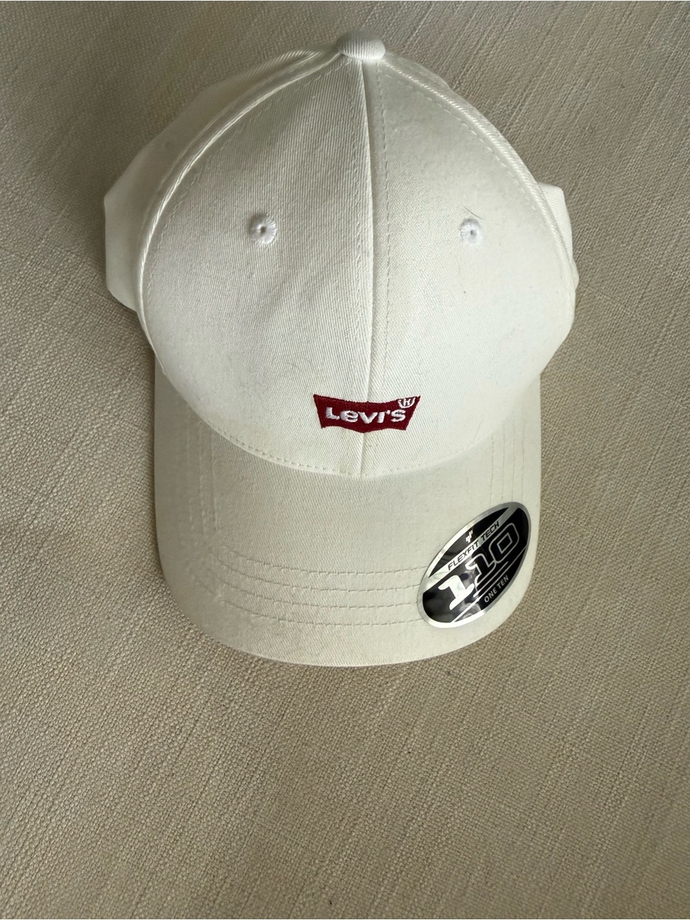 Levi's White Baseball Cap with Red Logo